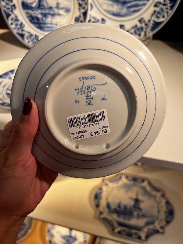 台夫特手工藍瓷畫家簽名