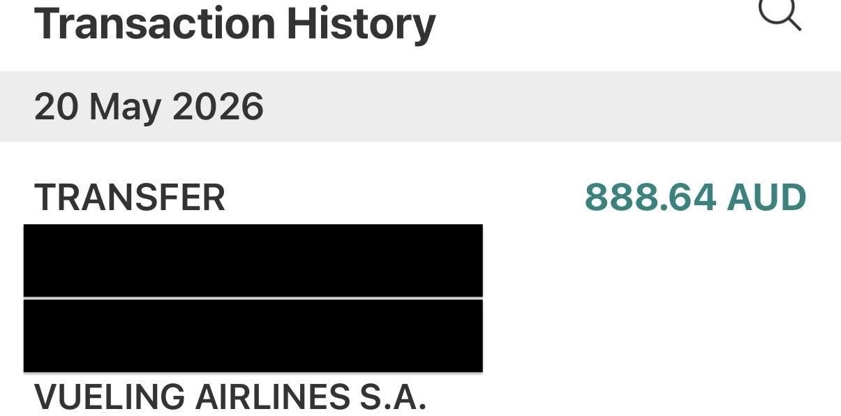 Vueling 理賠款項匯入帳戶的交易紀錄