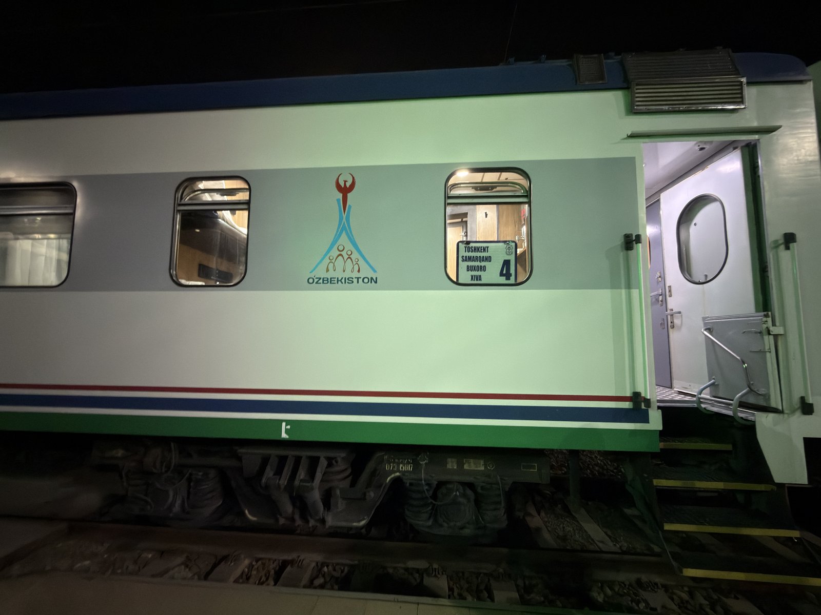 準備搭乘的烏茲別克臥鋪列車